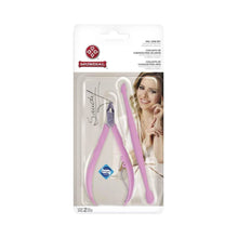 Kit Alicate de Cutícula + Espátula Dupla Mundial Sandy Rosa