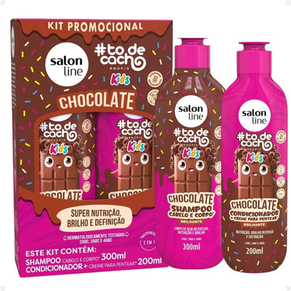 Kit Salon Line Kids #todecacho: Shampoo 300ml e Condicionador 200ml Chocolate