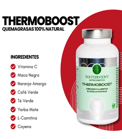 THERMOBOOST. Potente Quemagrasas que Ayuda a Activar y Acelerar el Metabolismo y Perder Peso. 90 Cápsulas   THERMOBOOST. Potente Quemagrasas que Ayuda a Activar y Acelerar el Metabolismo y Perder Peso. 90 Cápsulas