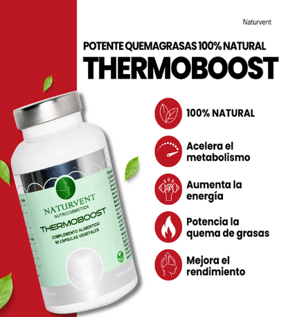 THERMOBOOST. Potente Quemagrasas que Ayuda a Activar y Acelerar el Metabolismo y Perder Peso. 90 Cápsulas   THERMOBOOST. Potente Quemagrasas que Ayuda a Activar y Acelerar el Metabolismo y Perder Peso. 90 Cápsulas