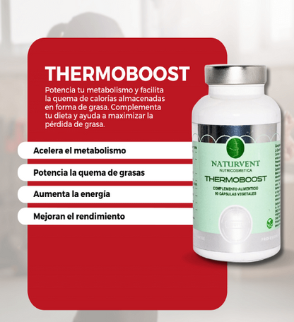 THERMOBOOST. Potente Quemagrasas que Ayuda a Activar y Acelerar el Metabolismo y Perder Peso. 90 Cápsulas   THERMOBOOST. Potente Quemagrasas que Ayuda a Activar y Acelerar el Metabolismo y Perder Peso. 90 Cápsulas