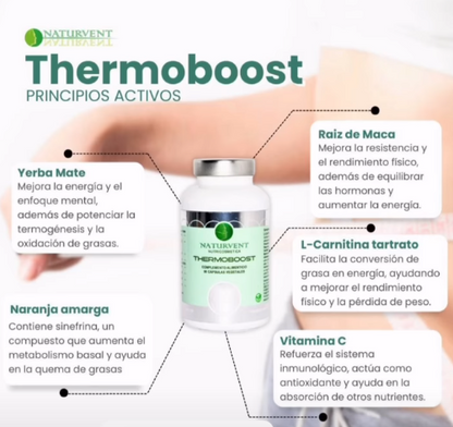 THERMOBOOST. Potente Quemagrasas que Ayuda a Activar y Acelerar el Metabolismo y Perder Peso. 90 Cápsulas   THERMOBOOST. Potente Quemagrasas que Ayuda a Activar y Acelerar el Metabolismo y Perder Peso. 90 Cápsulas