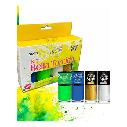 Kit 04 Esmaltes Coleção Bella Torcida Copa do Mundo