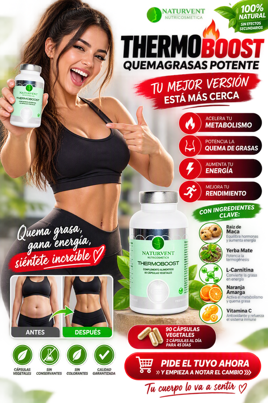 THERMOBOOST. Potente Quemagrasas que Ayuda a Activar y Acelerar el Metabolismo y Perder Peso. 90 Cápsulas   THERMOBOOST. Potente Quemagrasas que Ayuda a Activar y Acelerar el Metabolismo y Perder Peso. 90 Cápsulas