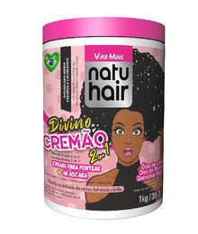 Divino Cremão 2 em 1 – Creme para Pentear + Creme de Hidratação 1kg Natu Hair