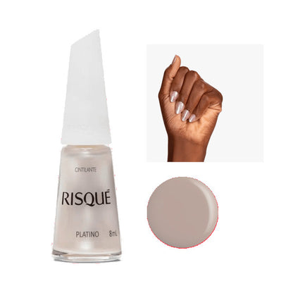Esmalte de uñas platino Risqué de 8 ml