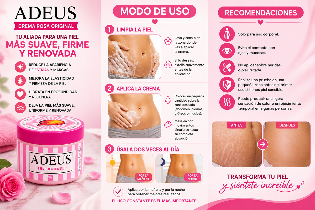 Crema Rosa Multifuncional Adeus 300g - Cuidado Corporal – NATUUBRAS BEAUTY