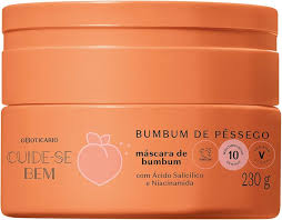 Cuide-se Bem Máscara Hidratante Bumbum Pessegura 230g – Glúteos Suaves, Iluminados y con Aroma a Melocotón