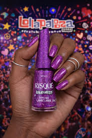 Esmalte Roxo Efeito Risqué & Lollapalooza Brasil Foto no Lambe Lambe 8ml