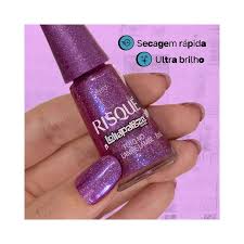 Esmalte Roxo Efeito Risqué & Lollapalooza Brasil Foto no Lambe Lambe 8ml