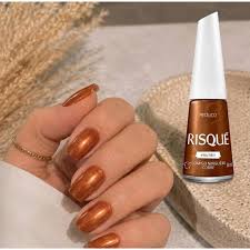 Esmalte Cobre Risqué Comigo Ninguém Cobre Metálico 8ml