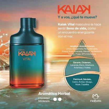 Perfume Natura Kaiak Vital Eau de Toilette Masculino 100ml